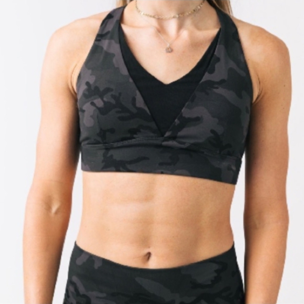 Zyia Active Forest Camo Adjustable Mesh Racerback Sports Bra XL